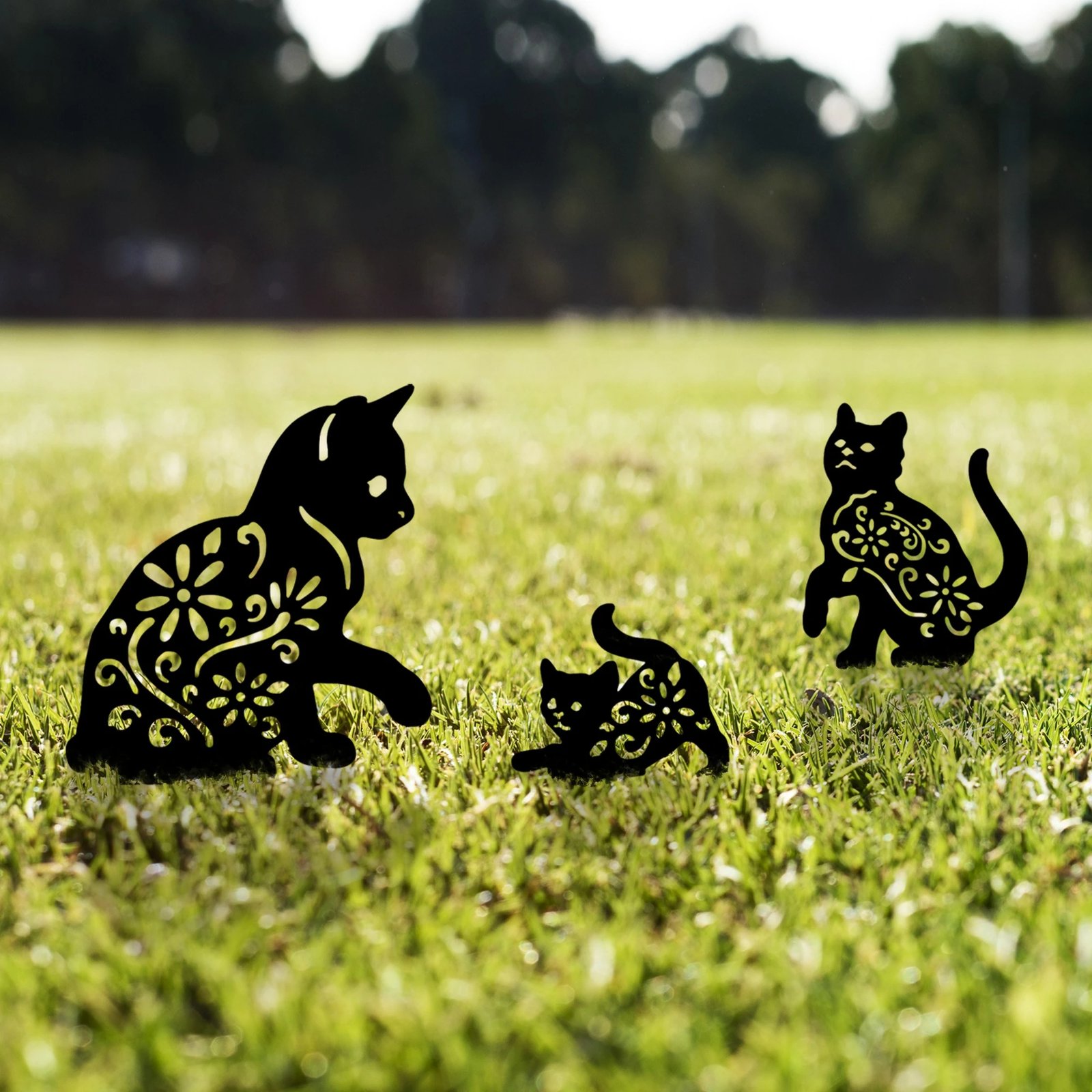 Objekt dekorativ për kopsht, Evila Originals, Fam 02, 3 copë, ngjyrë e zezë