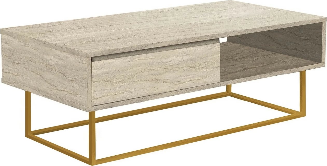 Tavolinë për kafe Skye Decor, Laxus Dale, ngjyrë travertin
