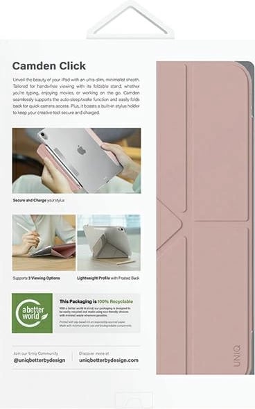 Mbështjellës UNIQ Camden Click për iPad Air 11" (2024), rozë
