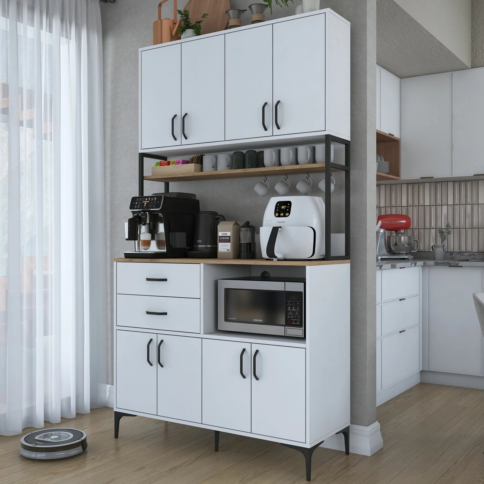 Dollap multifunksional Skye Decor, ngjyrë arr dhe e bardhë, JE209 - 3901