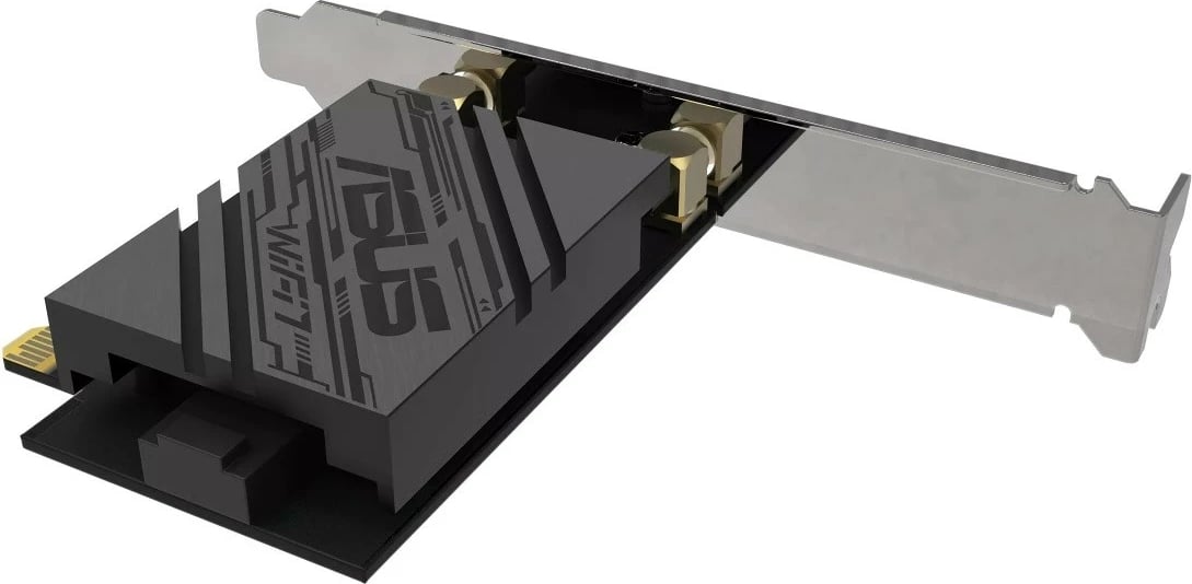 Kartë rrjeti WiFi Asus PCE-BE92BT, PCI-E, WiFi 7, Bluetooth 5.4, me 2 antena të jashtme, e zezë Kartë rrjeti WiFi Asus PCE-BE92BT, PCI-E, WiFi 7, Bluetooth 5.4, me 2 antena të jashtme, e zezë