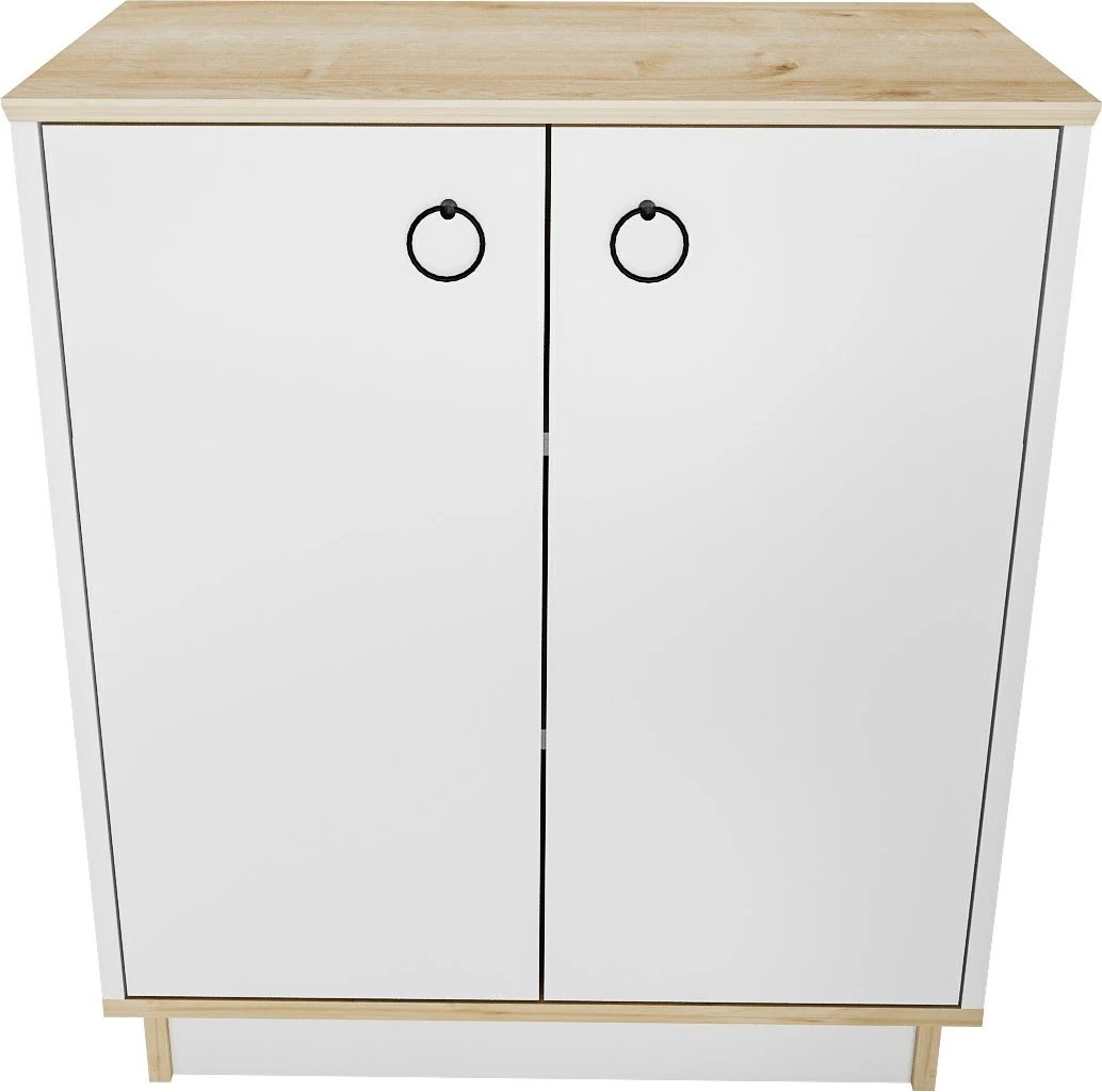 Konsol Skye Decor, ngjyrë e bardhë dhe lis, Nüanse