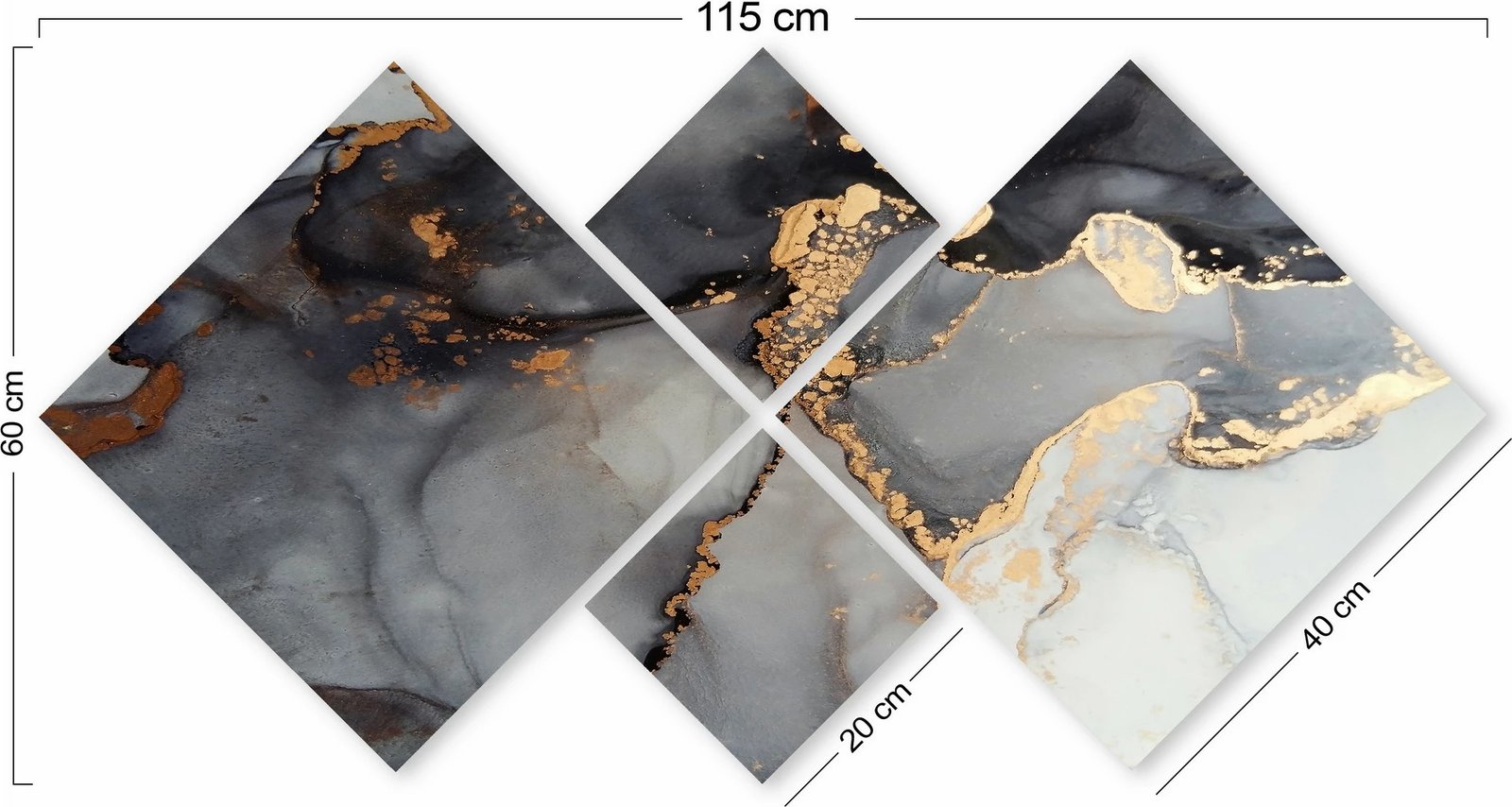 Pikturë dekorative MDF (4 pjesë), Wallity, 4MDF1471082561