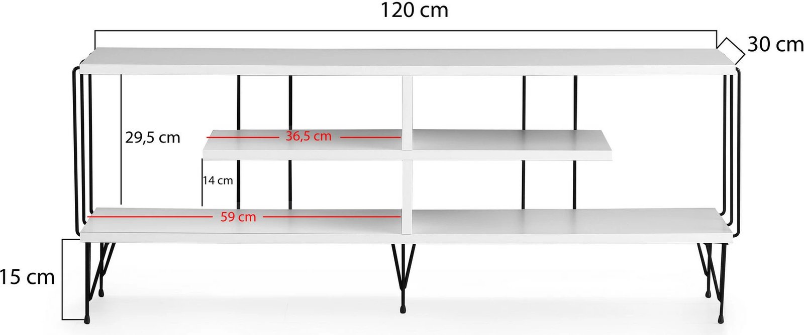 Komodë për TV Hanah Home, Eze, e bardhë