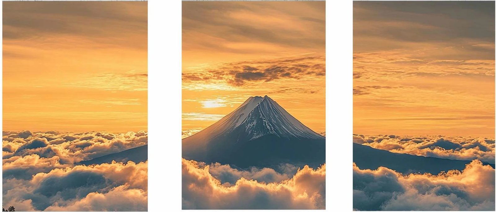 Pikturë dekorative me kornizë MDF, set prej 3 copash, Wallity, Mp3-00118, 50x70cm