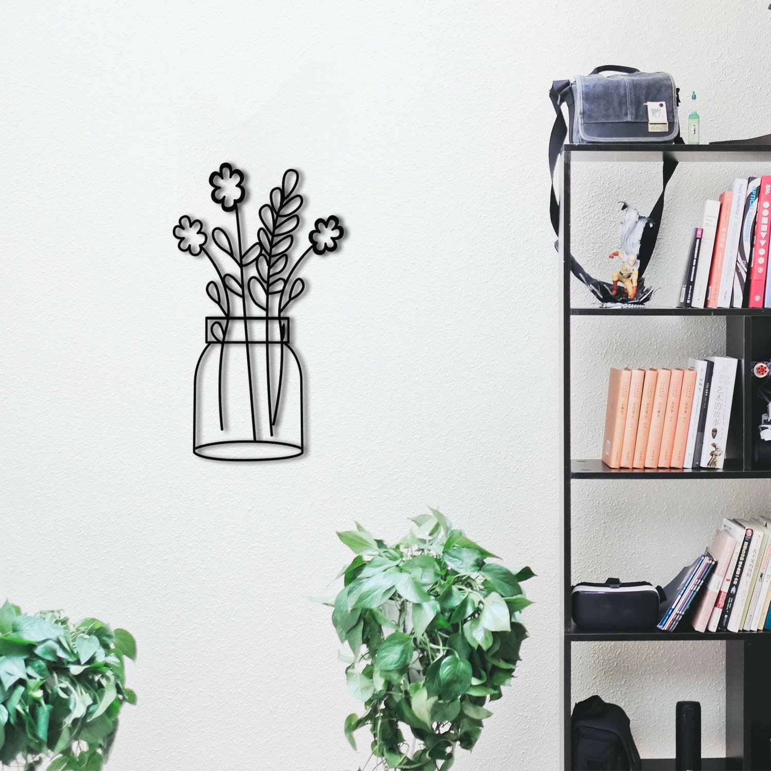 Aksesor dekorativ metalik për mur, lule, Wallity, 40x70cm