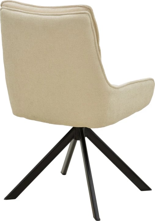 Karrige rrotulluese Konelian, material stof bezhë, këmbë metalike të zeza, 54x63x88cm (2 copë)