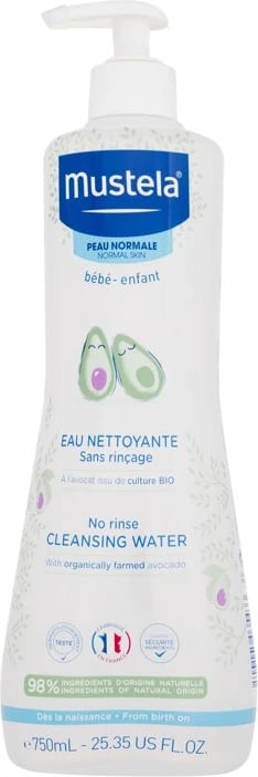 Ujë pastrues për fëmijë Mustela Bébé, 750ml Ujë pastrues për fëmijë Mustela Bébé, 750ml