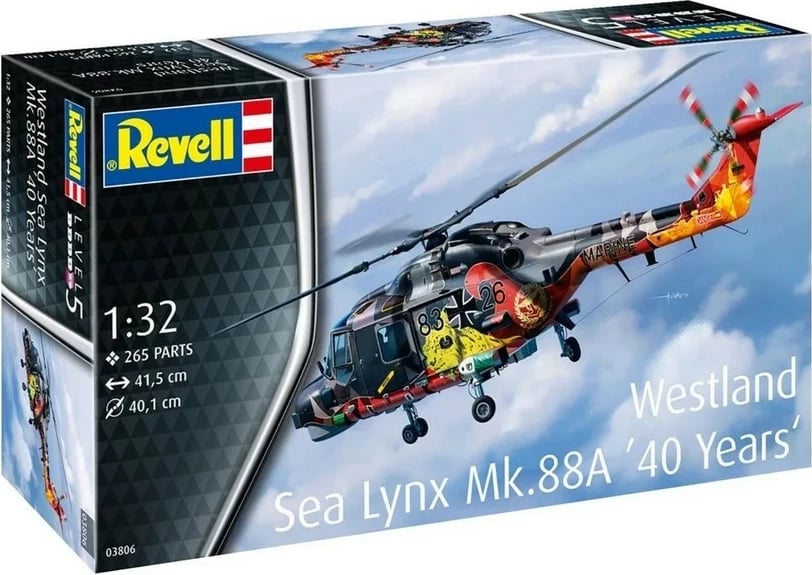 Model plastik helikopter Revell Sea Lynx Mk.88A 1:32, 265 pjesë, shumëngjyrësh