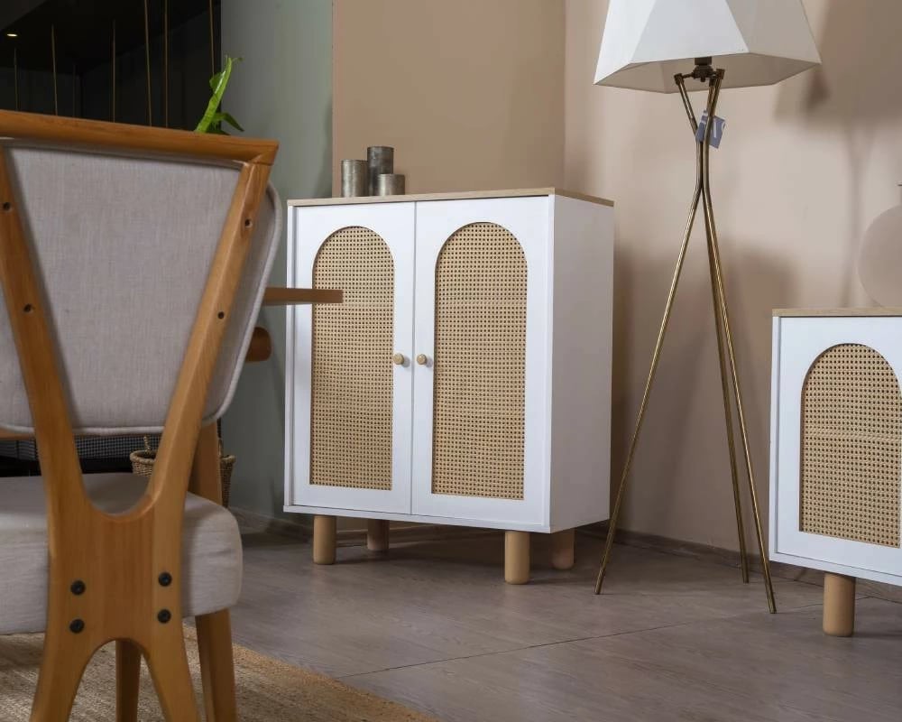 Komodë Skye Decor, Bohem, e bardhë dhe lis