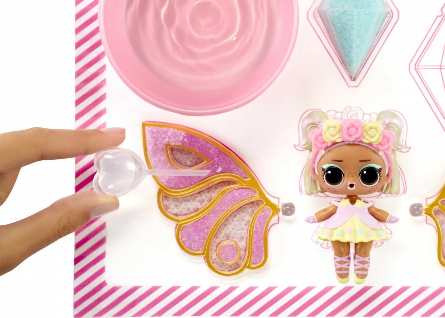 Set lodrash L.O.L. Surprise Fairy, MGA, 30 copë, me aksesorë dhe krahë zanash, për vajza
