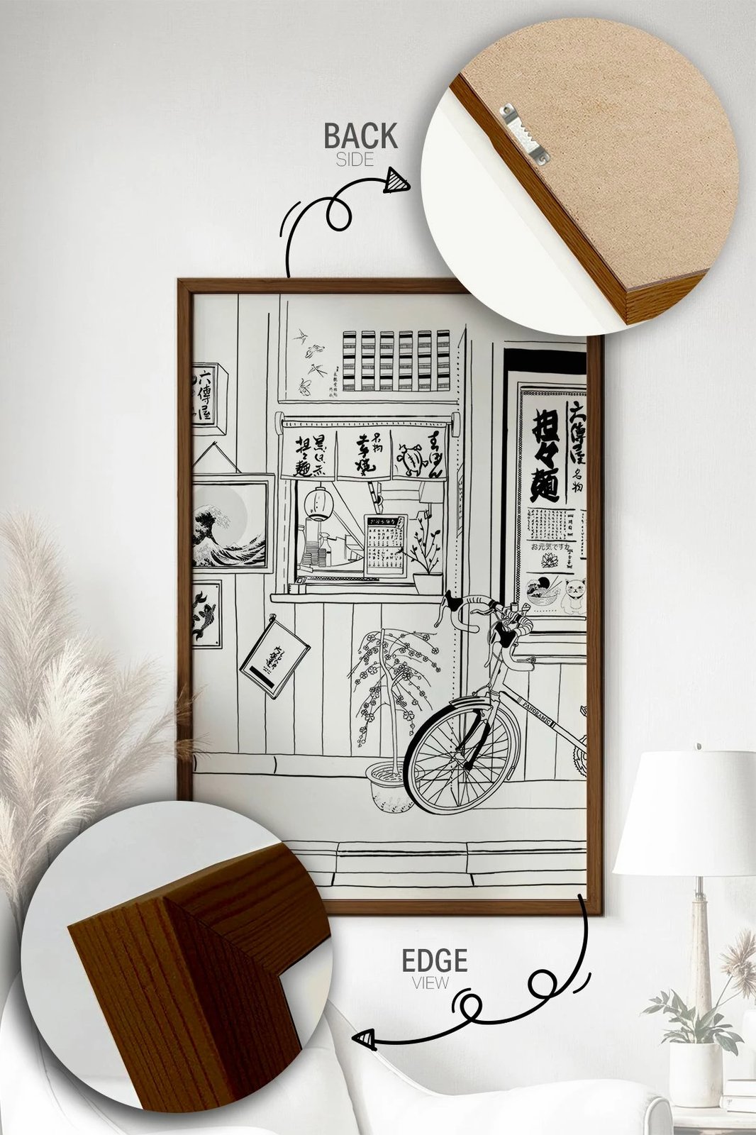 Pikturë dekorative me kornizë, shumëngjyrëshe, Wallity, Lmnmdlkahve23, 33x48cm