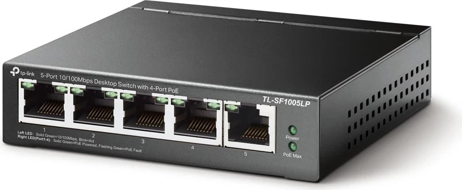 Switch TP-Link SF1005LP, 5 Porta LAN 10/100, me PoE