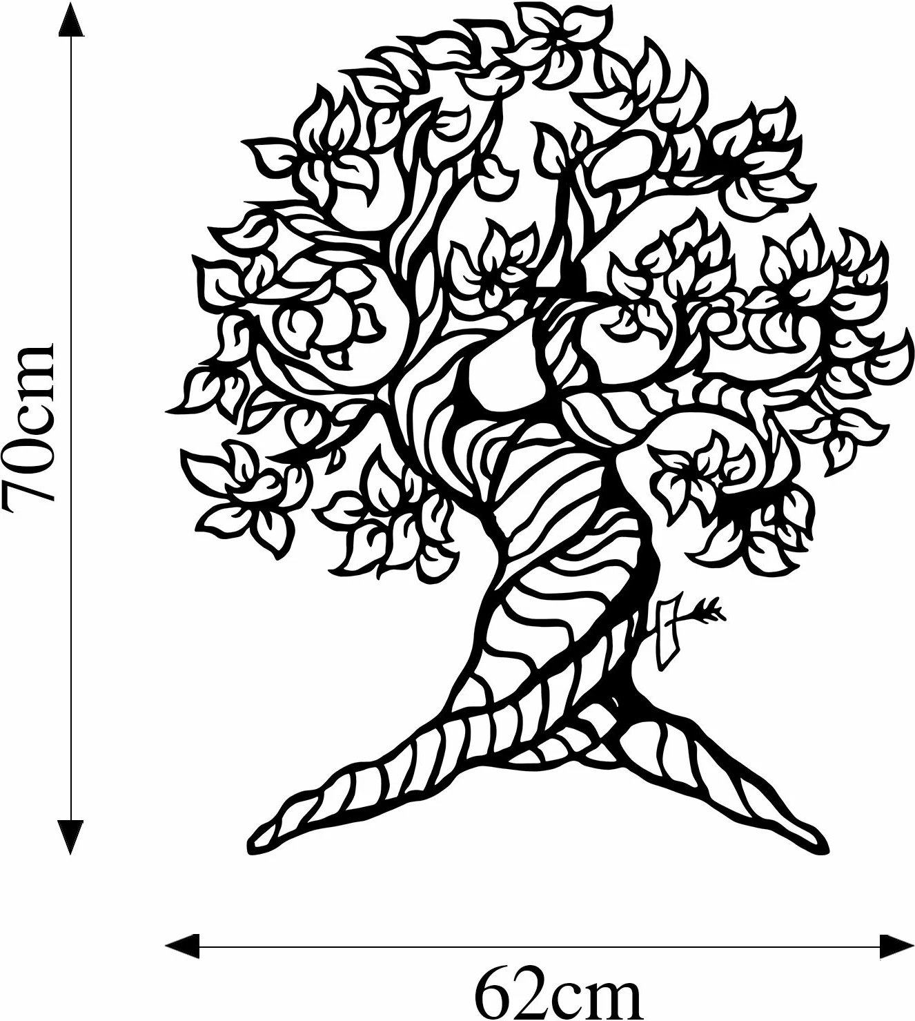 Aksesor dekorativ muri prej metali, pemë monumentale, Wallity, 62x70cm