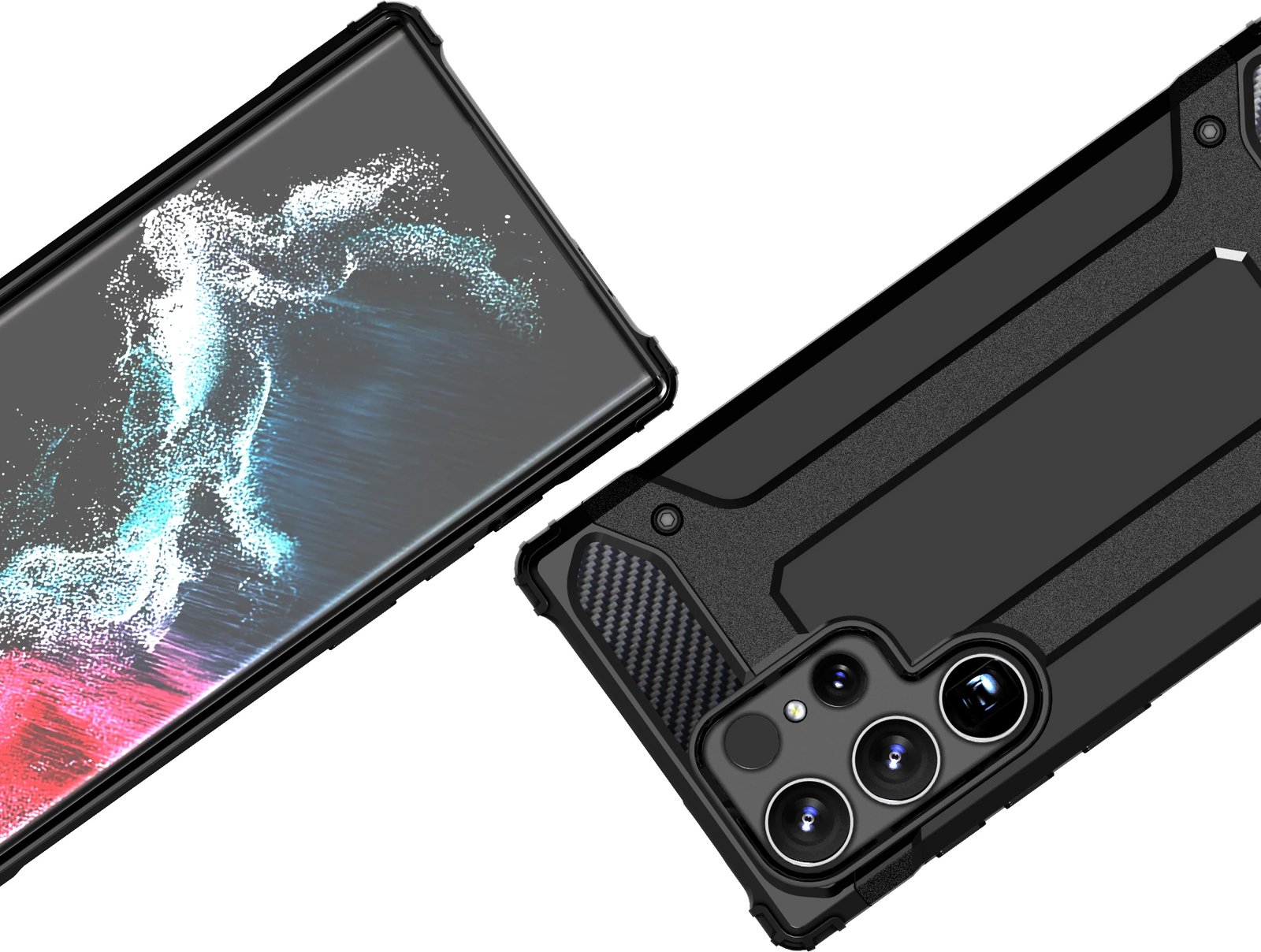Mbështjellës Hurtel Hybrid Armor për Samsung Galaxy S24 Ultra, i zi