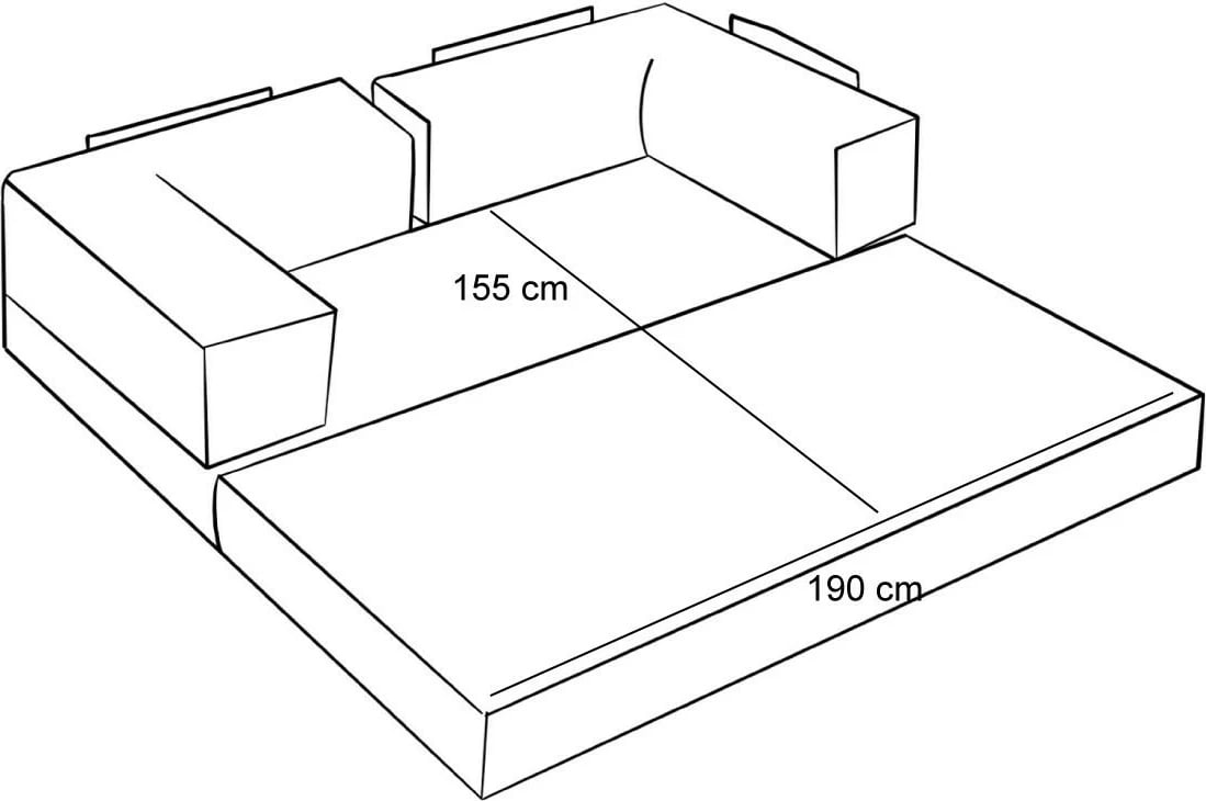 Kënd-sofë Comfort Mini, ngjyrë antracit, Atelier del Sofa
