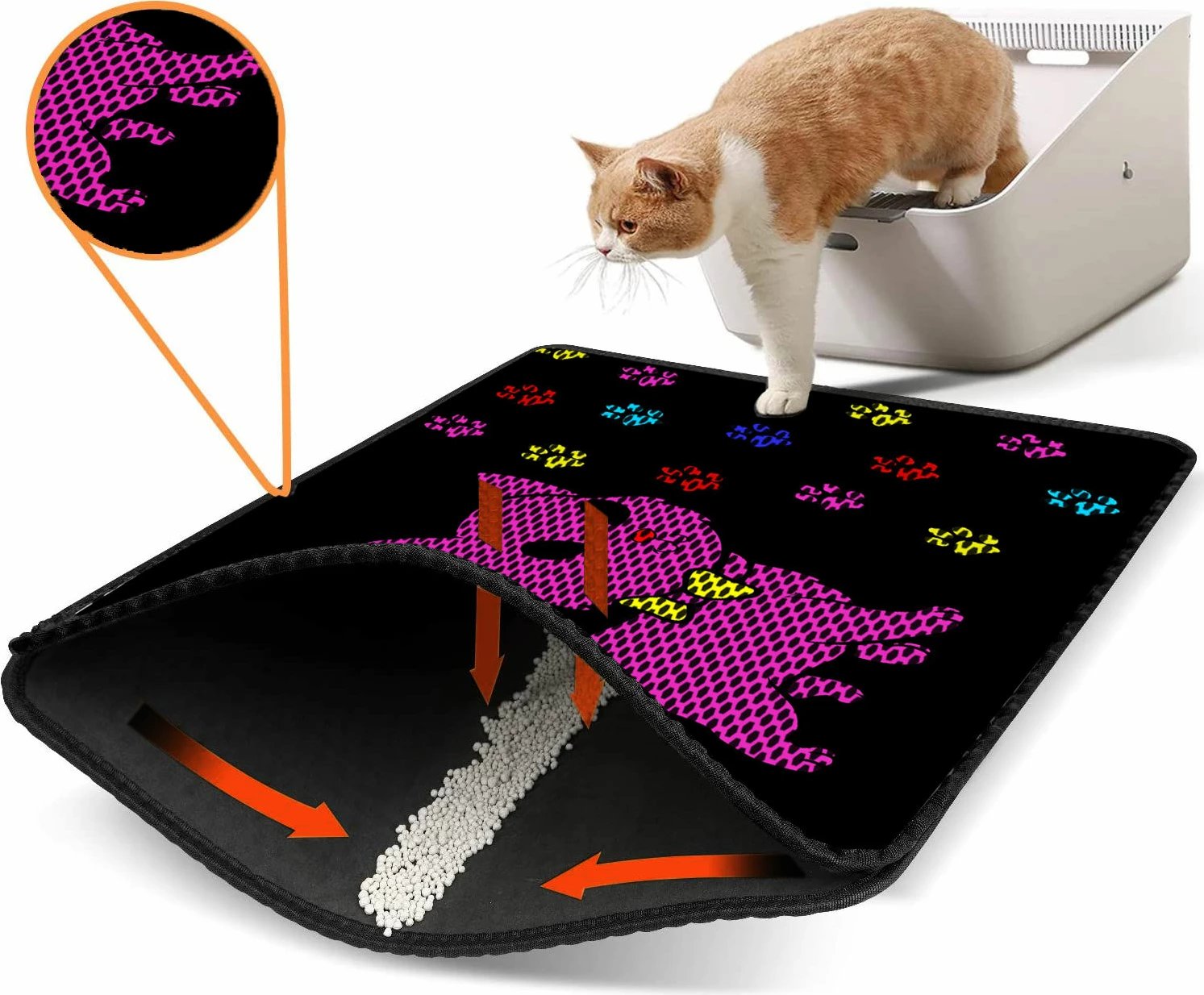 Tapet për rërë mace, shumëngjyrësh, Paws & Whiskers, Nrszn0104, 45x60cm