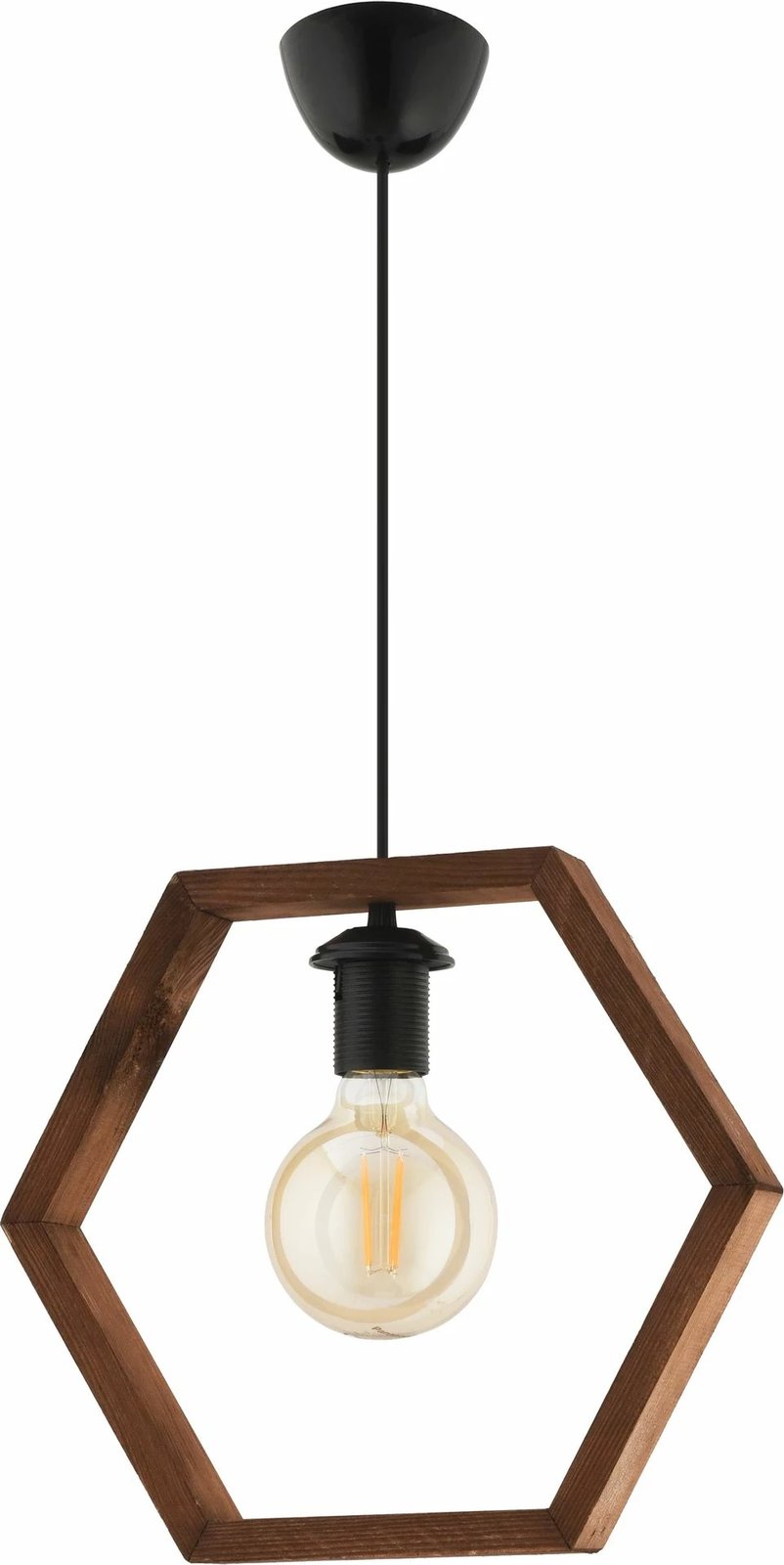 Llambë tavani Opviq, formë gjashtëkëndore, ngjyrë kafe dhe e zezë