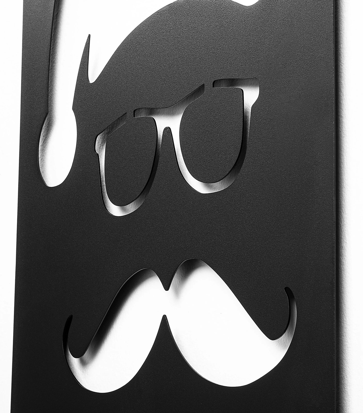 Aksesor dekorativ metalik për mur, Wallity, XMASBLACK - 006, ngjyrë e zezë, 39x59cm