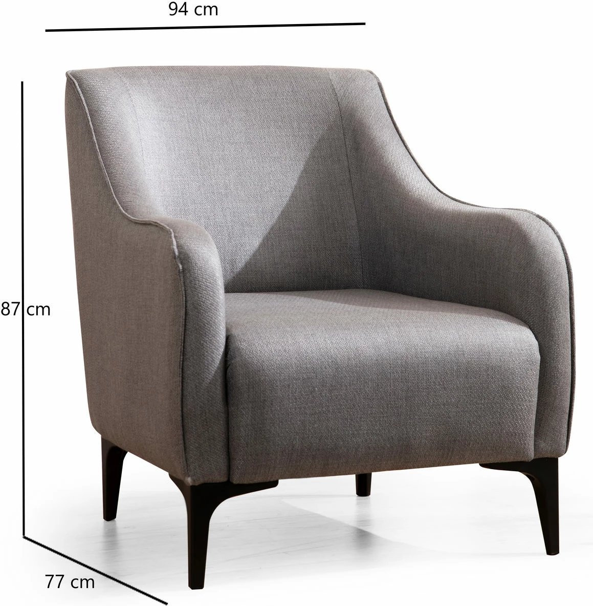 Karrige Wing Atelier del Sofa, Belissimo, ngjyrë gri