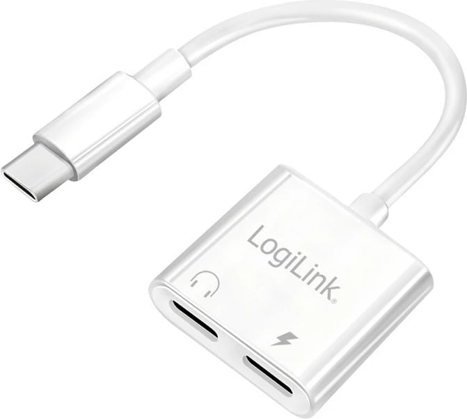 Adapter USB-C LogiLink UA0433, 2x USB-C, PD 60W, Audio, Bardhë Adapter USB-C LogiLink UA0433, 2x USB-C, PD 60W, Audio, Bardhë