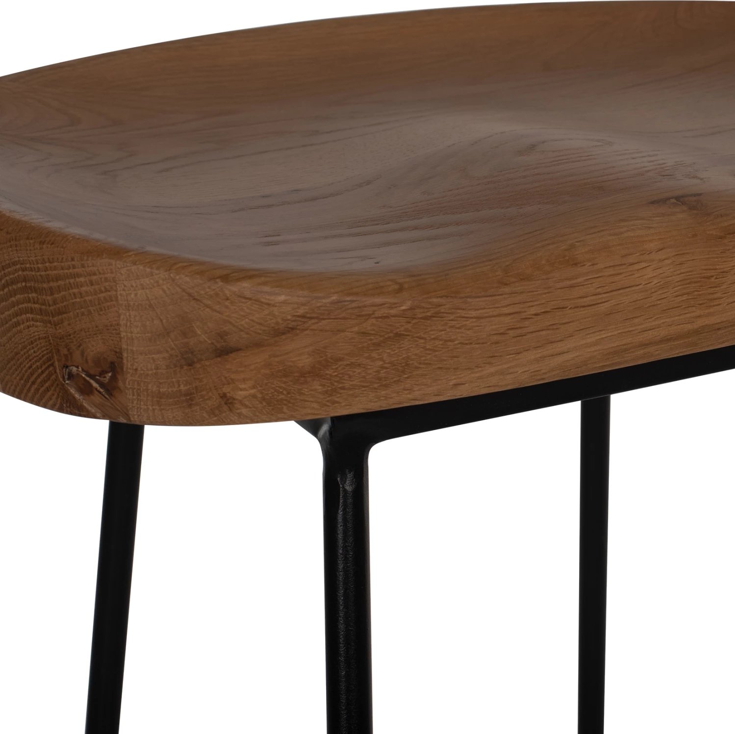 Karrige për bar, dru-metal natyral-e zezë, 45x36x71H cm, FH9333.01