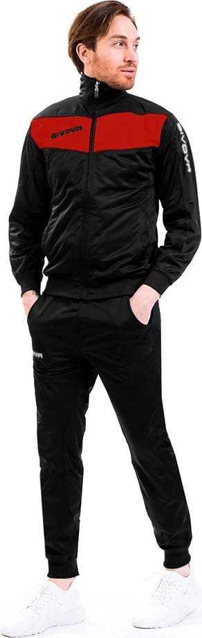 Trenerka unisex Givova, e zezë-kuqe