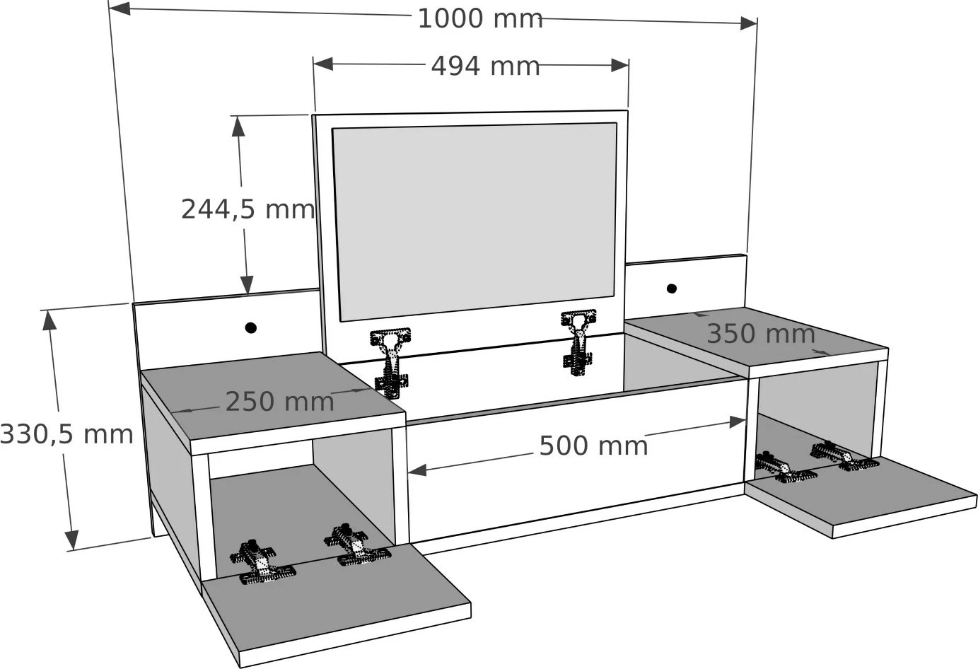 Tavolinë grimi Hanah Home, ngjyrë Lydia, me pasqyrë