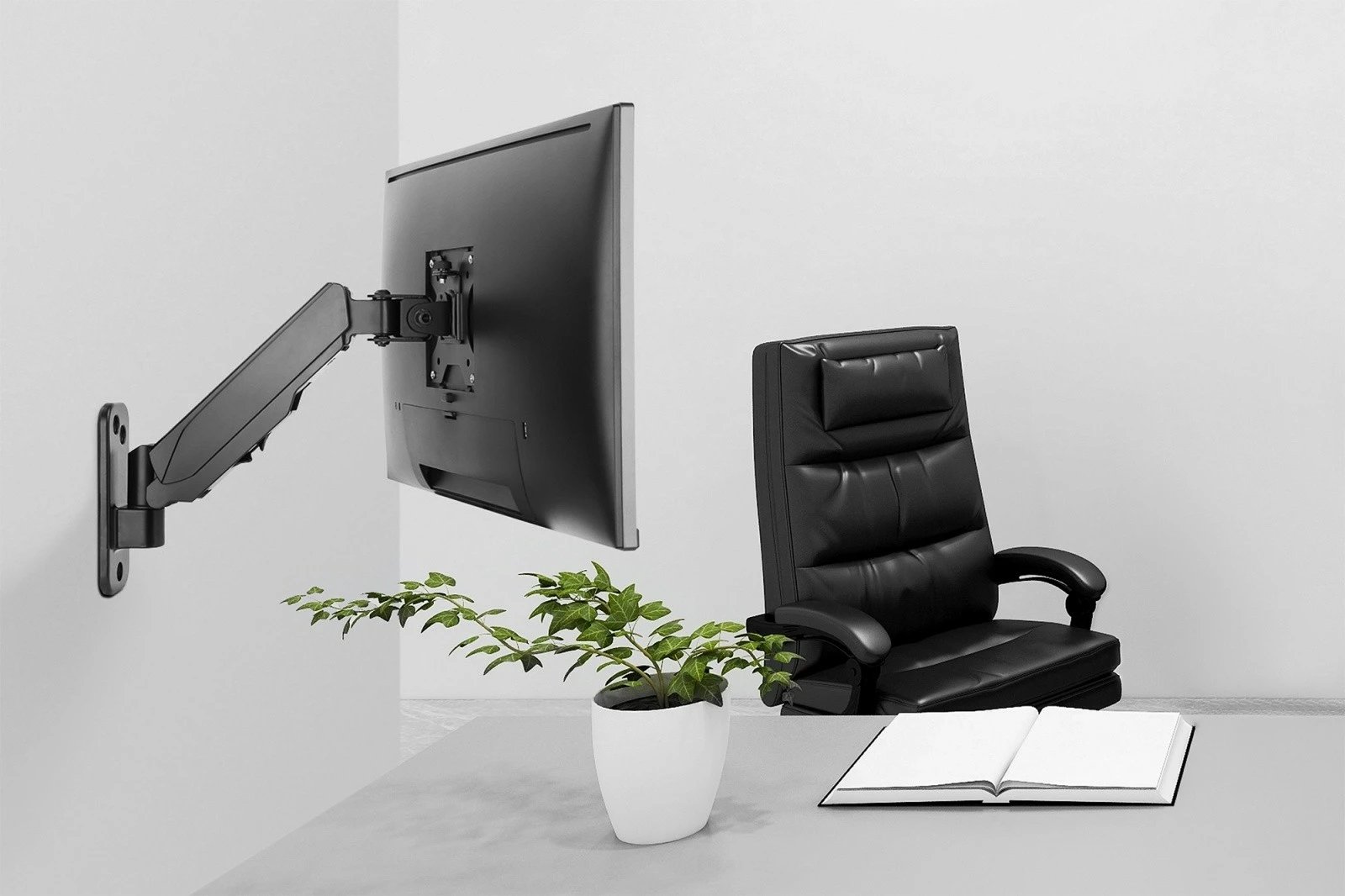 Mbajtës muri për monitor Digitus DA-90396, 17-32", sustë gazi, i zi mat
