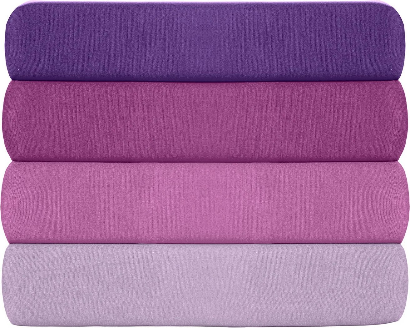 Çarçaf i shtrirë Double XL, pambuk ranforce, ngjyrë vjollcë, 140x200+30cm
