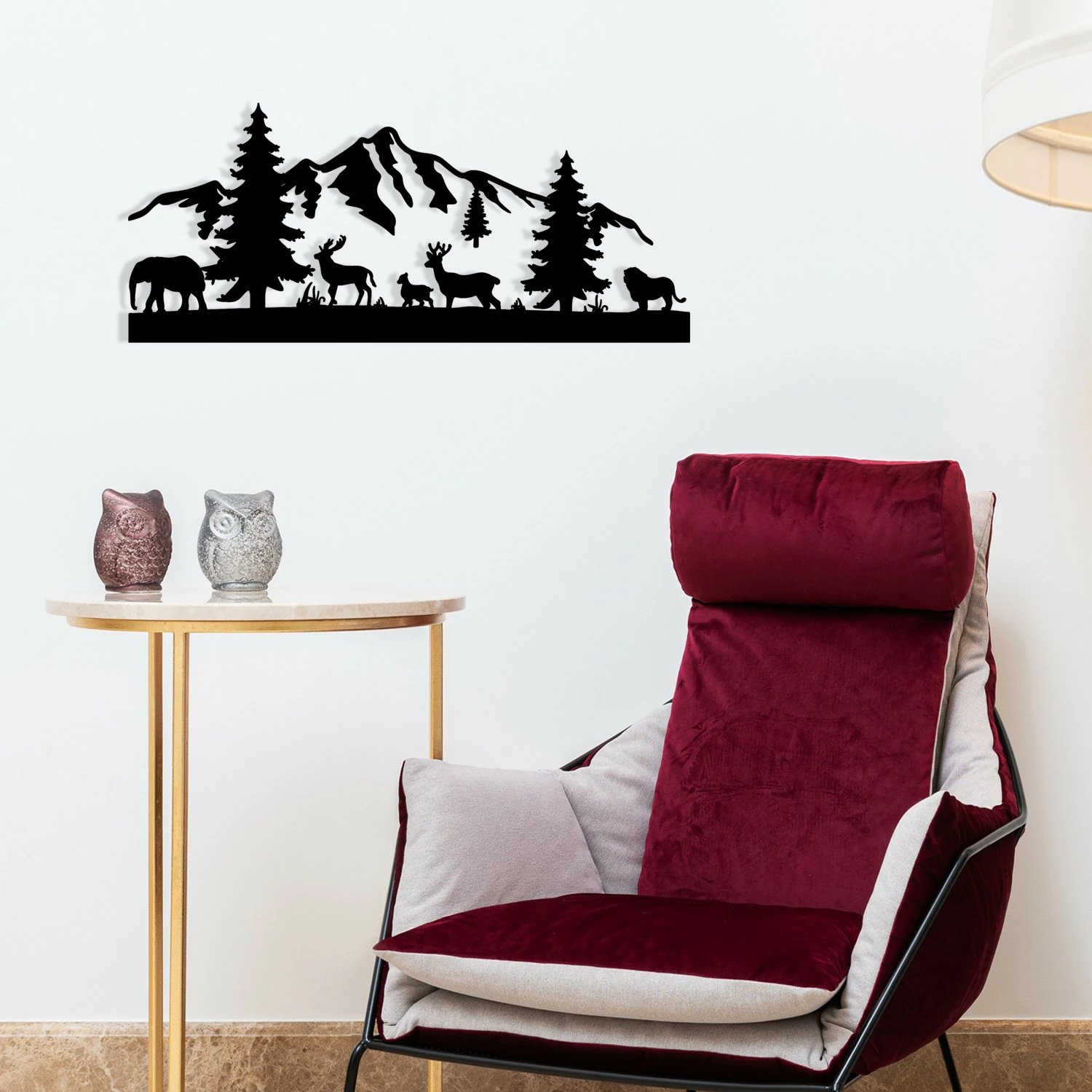 Aksesor dekorativ metalik për mur, Wallity, mal