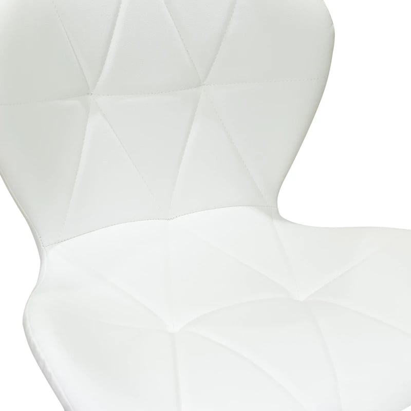 Karrige për bar Coozy, lartësi e rregullueshme, metal i zi mat, lëkurë PU e bardhë, 46x47x90-112cm, set prej 2 copësh