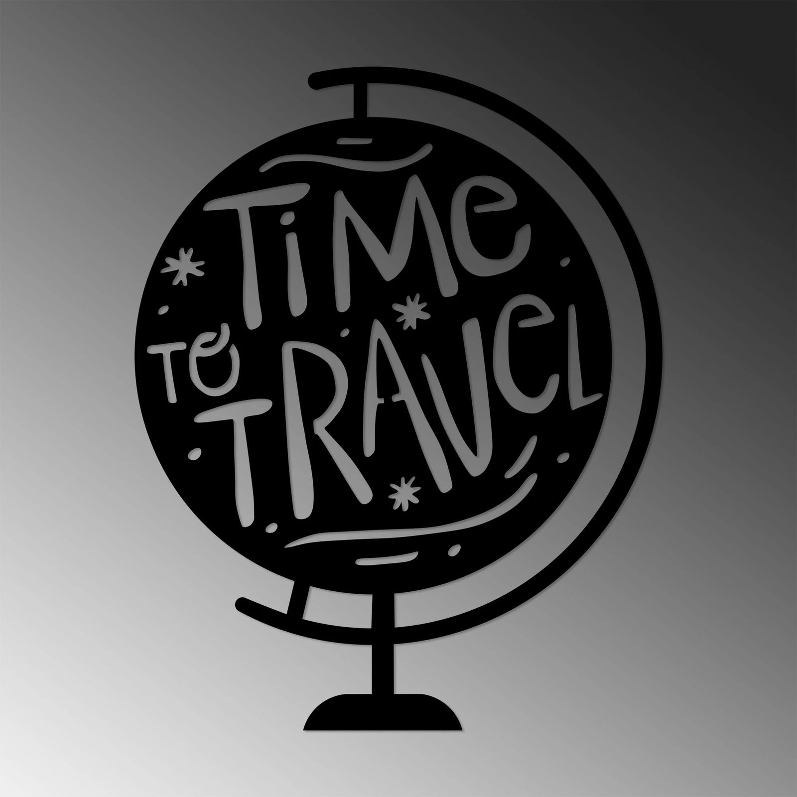 Aksesor dekorativ metalik për mur, Wallity, Time To Travel - 457