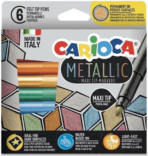Markerë Carioca Metallic Maximarkers 6 Ngjyra Maxi Tip