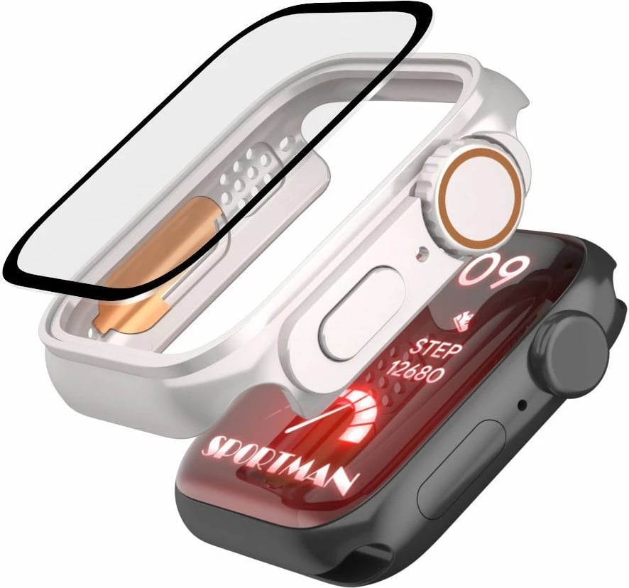 Mbështjellës Tech-Protect Defense360 për Apple Watch 7/8/9 45mm, Zi/Portokalli