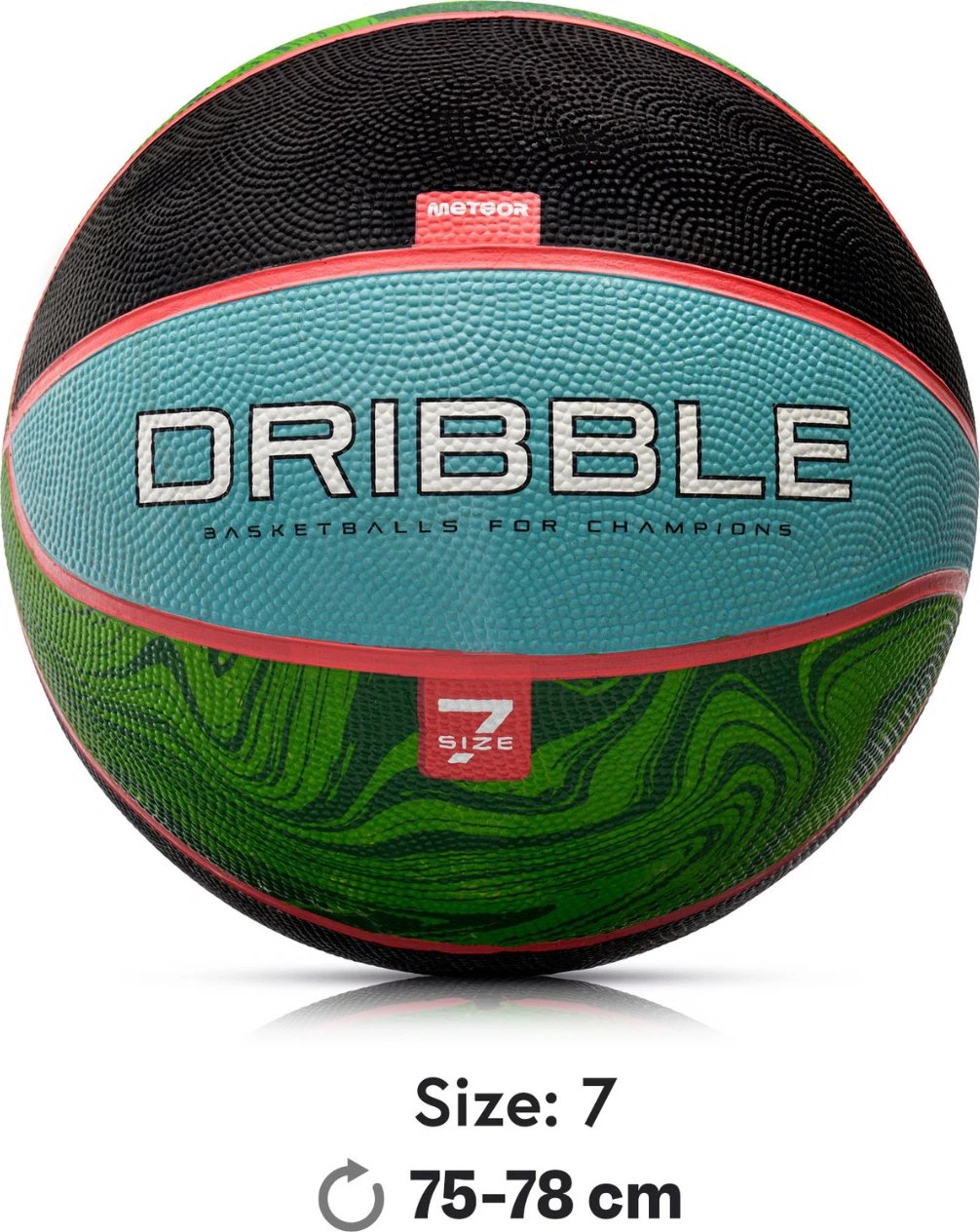 Top basketbolli Meteor për meshkuj, blu-jeshile-e zezë Top basketbolli Meteor për meshkuj, blu-jeshile-e zezë