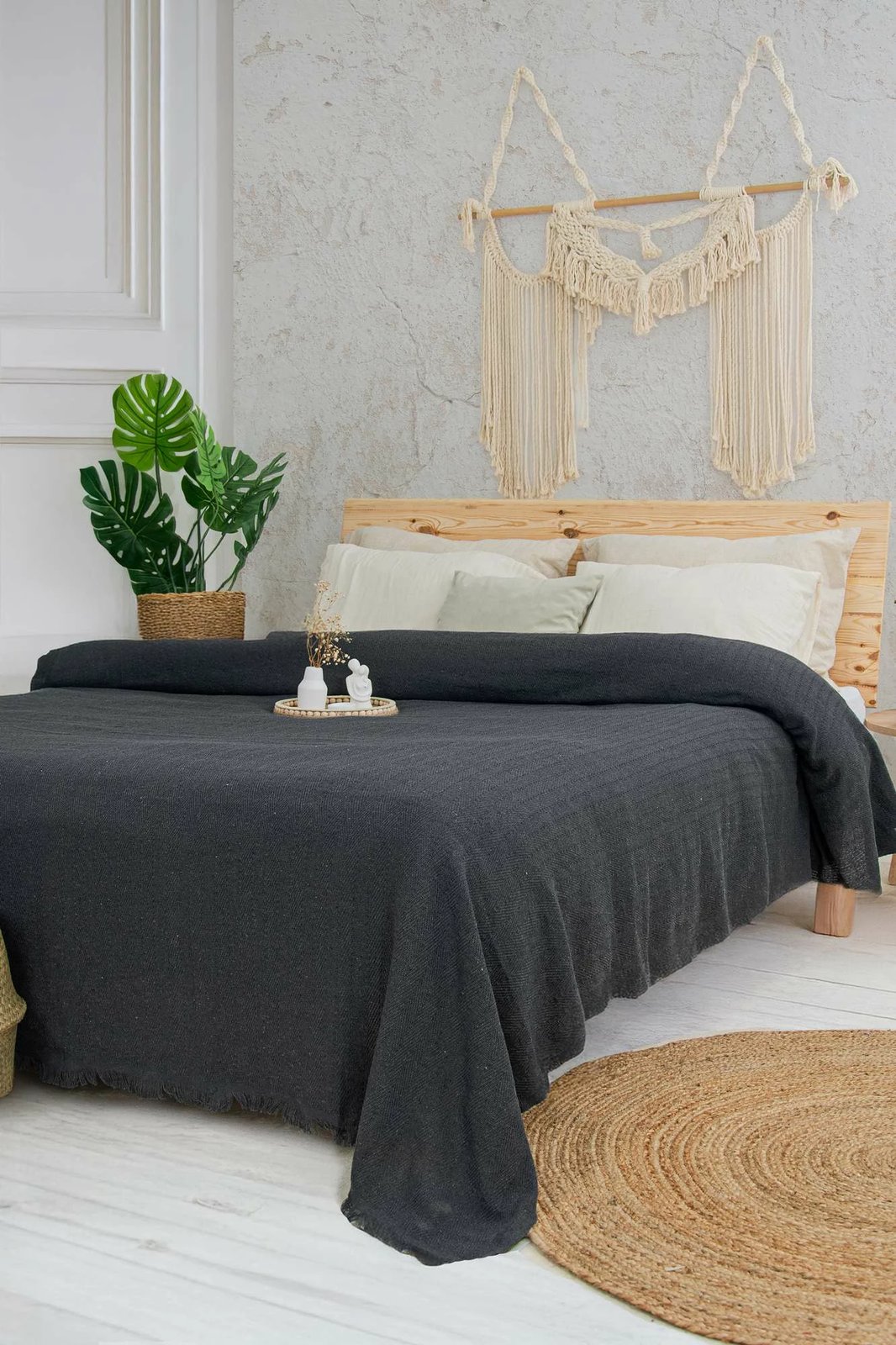 Batanije Double Pique, ngjyrë antracit, Marla, 220x240cm