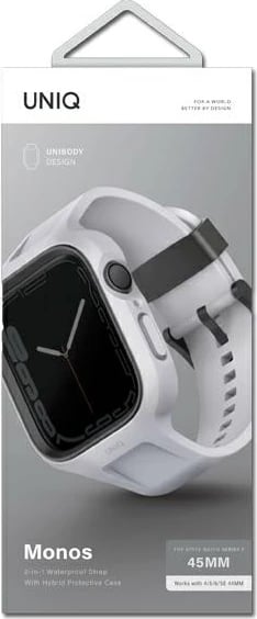 Mbështjellës me rrip UNIQ Monos për Apple Watch 44/45mm, Gri, Set 2-në-1