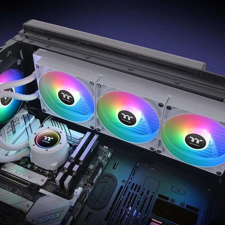 Komplet ftohës me lëng Thermaltake TH420 V2 ARGB, 84.32 cfm, Bardhë