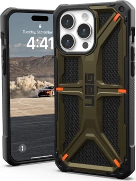 Mbështjellës UAG Monarch për iPhone 15 Pro Max, kevlar, e gjelbër