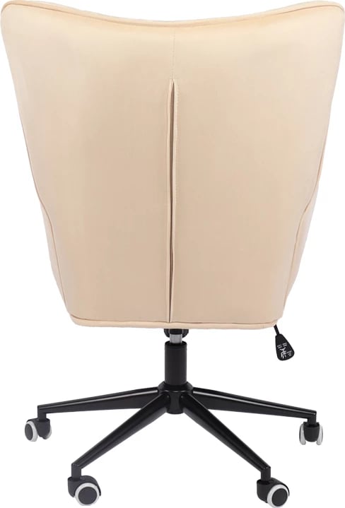 Karrige rrotulluese Lobima, kadife krem, bazë e zezë, 71x68x104cm