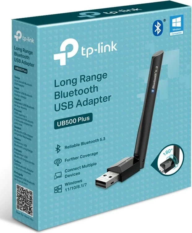 Adapter Bluetooth TP-Link UB500 Plus, USB Type-A, Bluetooth 5.3, i zi