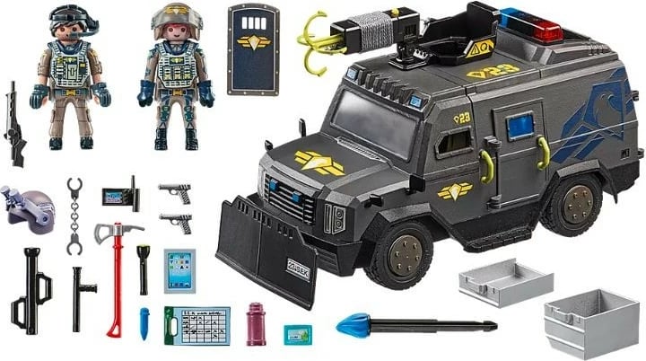 Set lodrash Playmobil City Action 71144, automjet terreni për forca speciale, me drita dhe tinguj, 73 pjesë