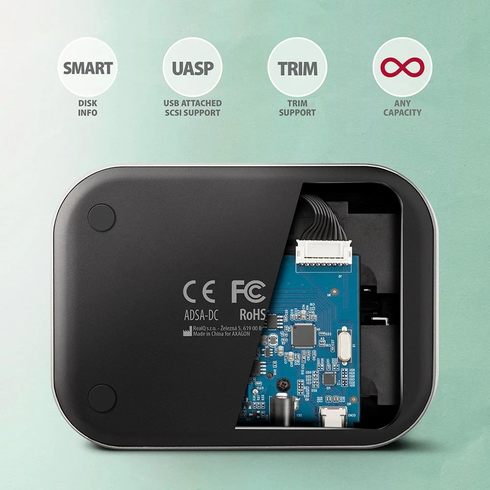 Stacion dokimi Axagon ADSA-DC, USB3.2 Gen1, 2x SATA 6G, hiri
