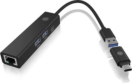 Hub IcyBox IB-HUB1439-LAN 4 porte, USB-C/USB-A, LAN, i zi