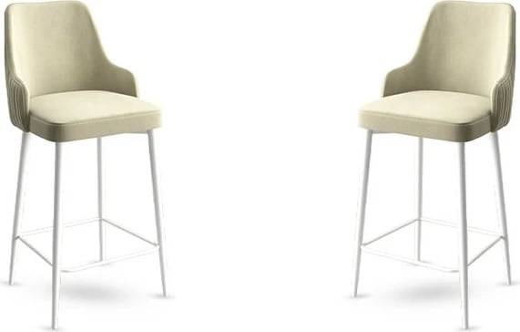 Set karrigesh për bar (2 copë), Hanah Home, Enox, krem dhe e bardhë