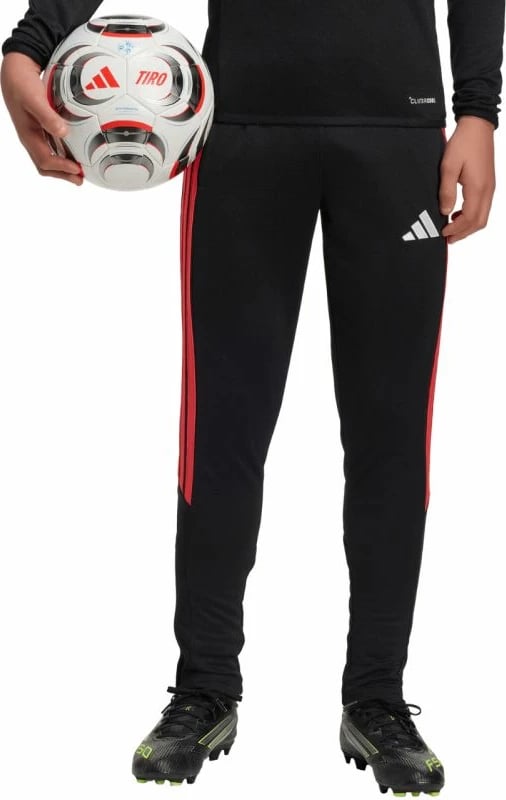 Pantallona sportive për fëmijë adidas, të kuqe e të zeza