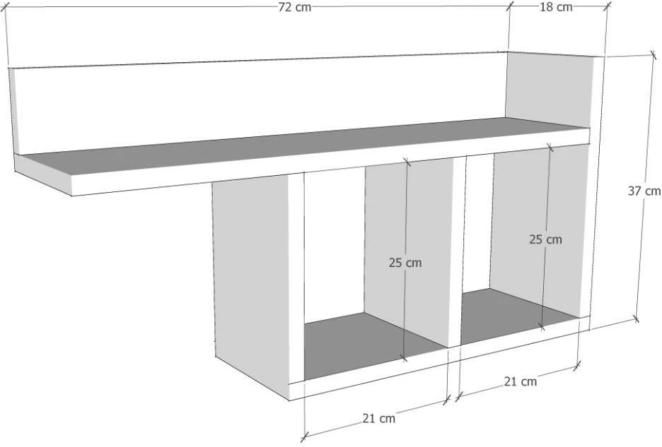 Raft muri Skye Decor, ngjyrë antracit