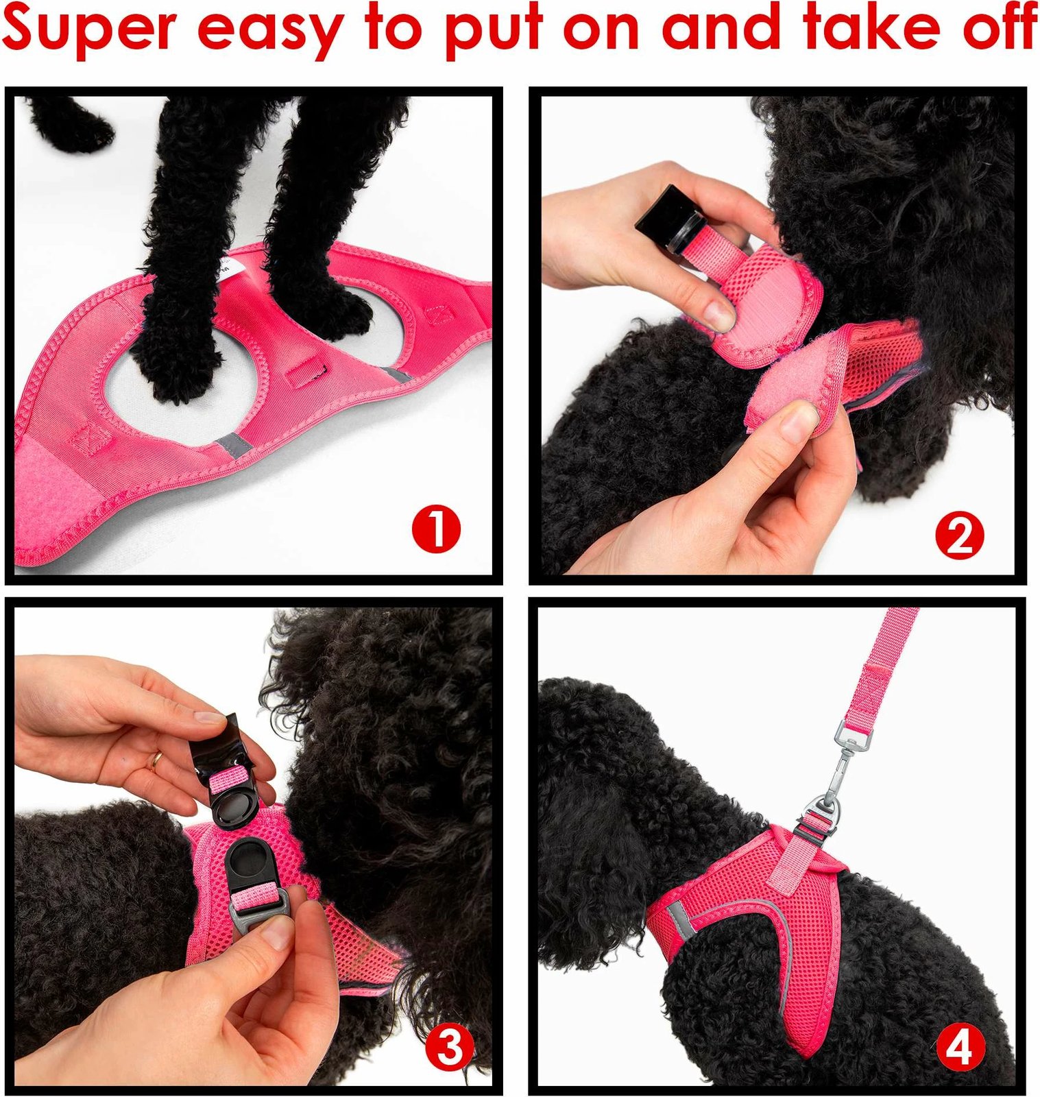 Parzmore për qen, ngjyrë rozë Neo Pink, Air-Mesh, Paws & Whiskers