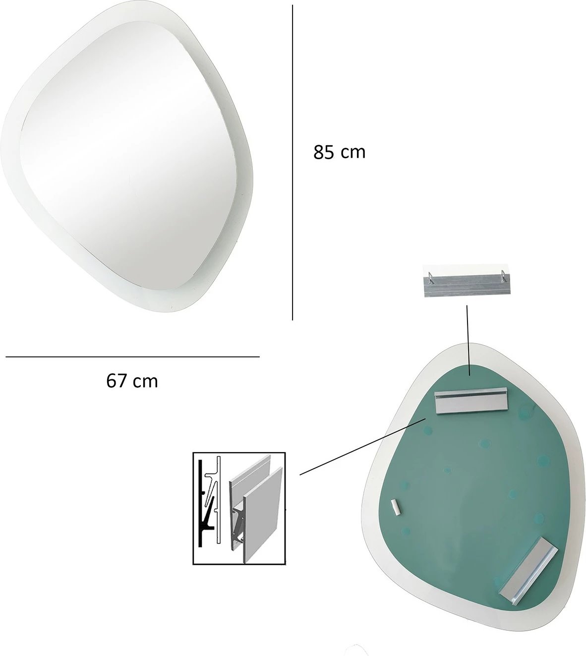 Pasqyrë Skye Decor, Aqua Soho, transparente